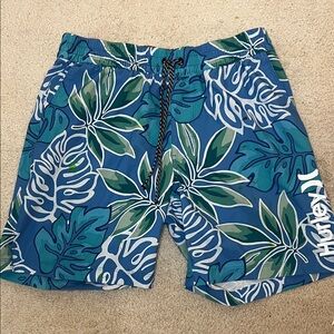 Hurley Men's Tropical Blue and Green Swim Shorts